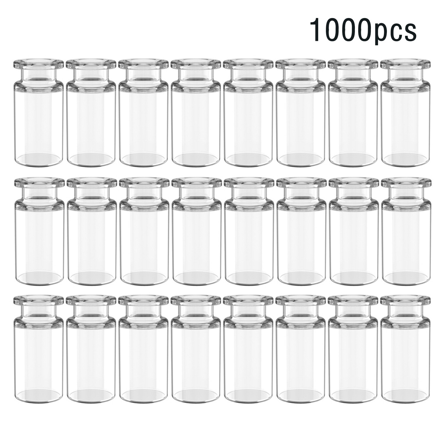 100/500/1000pcs 10ml Clear Glass Vials Headspace Sample Vials 20mm Crimp Top Cap