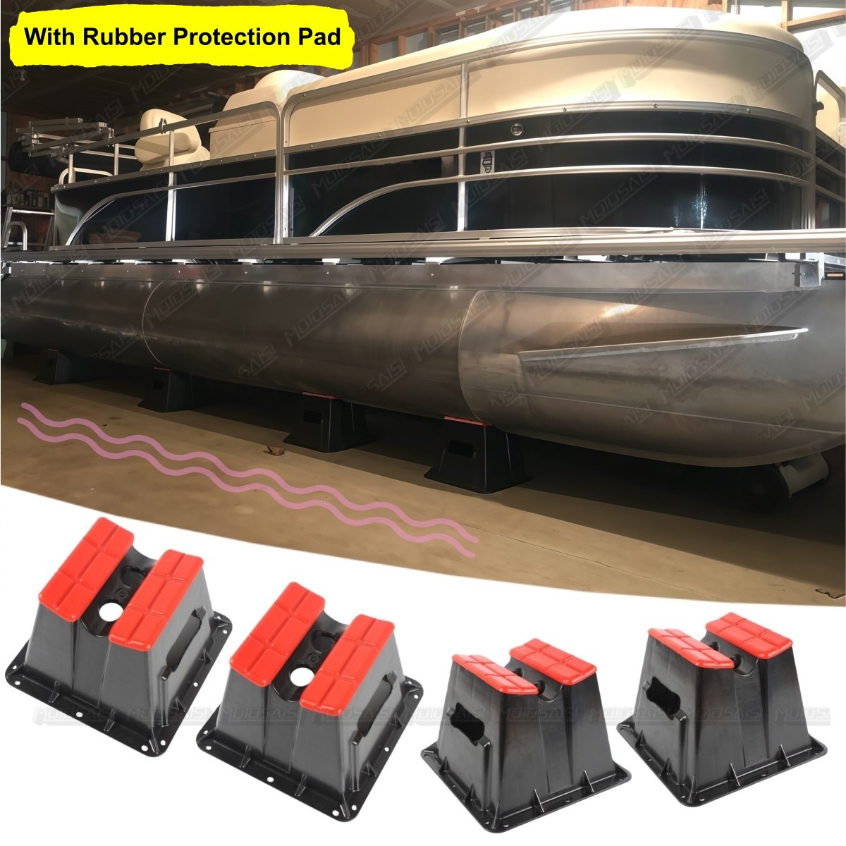 4PCS Set Pontoon Storage Blocks Heavy Duty Stackable Winterizing Boat Protection