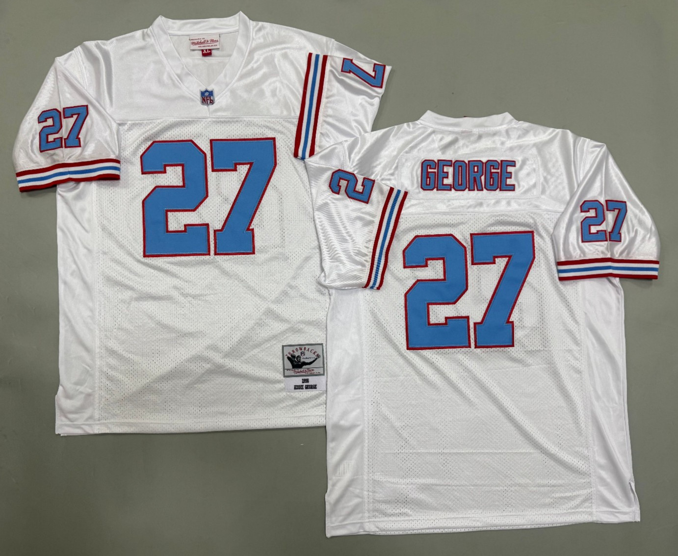 VINTAGE Eddie George #27 Oilers Throwback Stitched Jersey