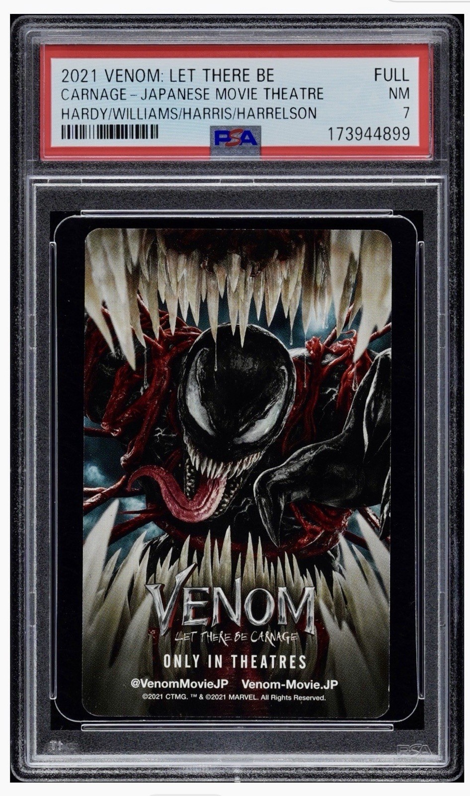 PSA 7 - 2021 VENOM : LET THERE BE CARNAGE japan MOVIE THEATRE TICKET marvel PSA 7 - 2021 VENOM : LET THERE BE CARNAGE japan MOVIE THEATRE TICKET marvel