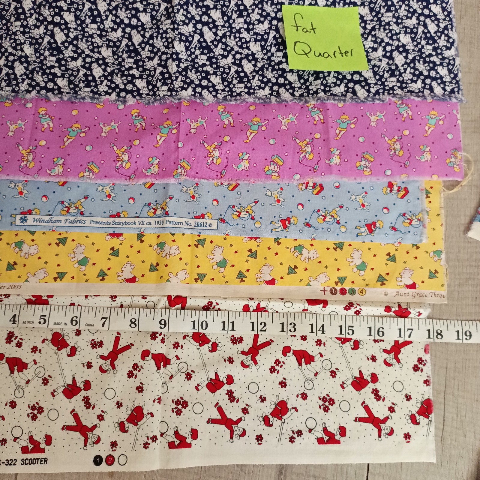 Bundle 1930\'s Reproduction Fabric assorted sizes labeled on photo. Bundle 1930\'s Reproduction Fabric assorted sizes labeled on photo.