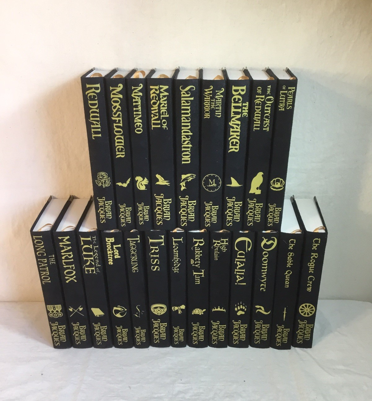 Complete Redwall Series, Brian Jacques, Hand Bound in Suede, Custom Hardcovers