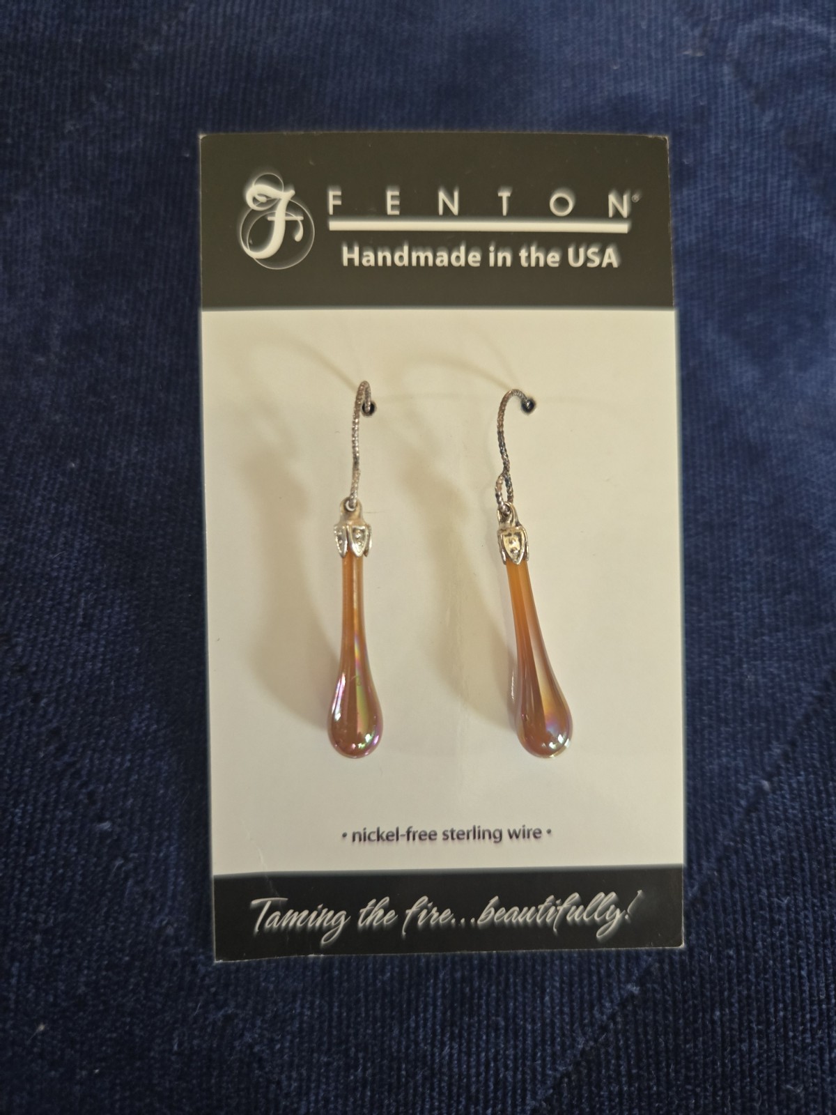 Fenton Art Glass Timeless Tear Drop Earrings. Handmade In Williamstown, WV Fenton Art Glass Timeless Tear Drop Earrings. Handmade In Williamstown, WV