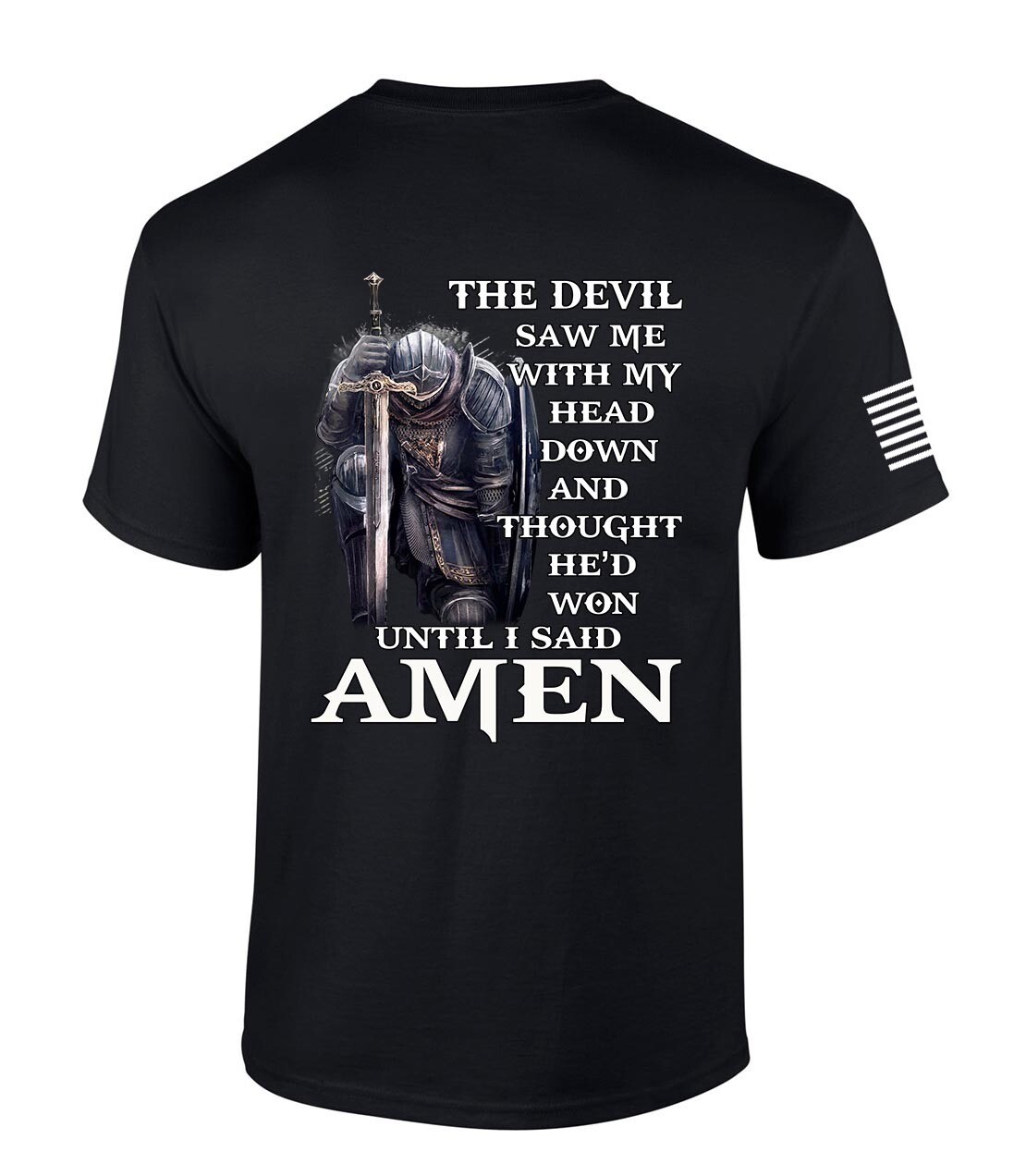 Mens Christian T-shirt Devil Thought He\'d Won Short Sleeve T-shirt