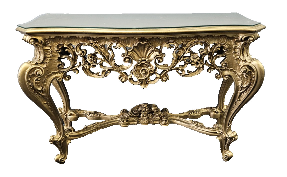 Vintage Hollywood Regency Gold Giltwood Ornate Baroque Rococo 48\