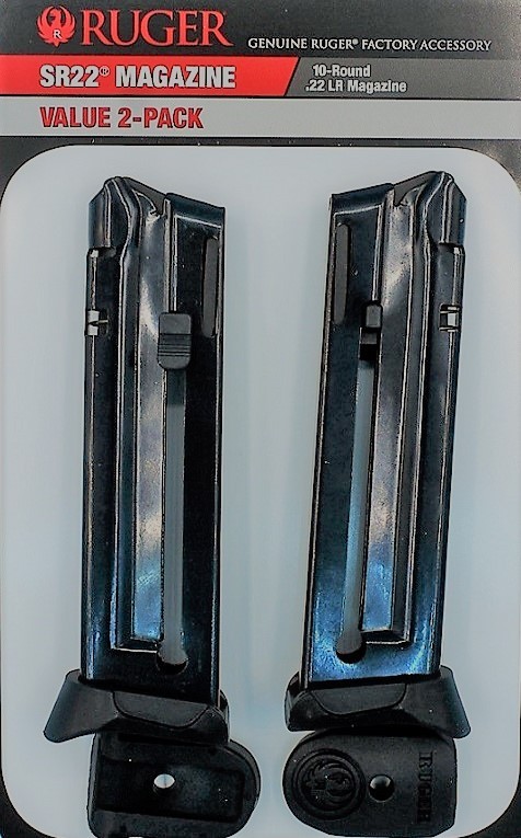 Ruger SR22 22LR 10 Round Magazine 90647 SR-22 .22 10rd Mag Value 2 Pack OEM NEW