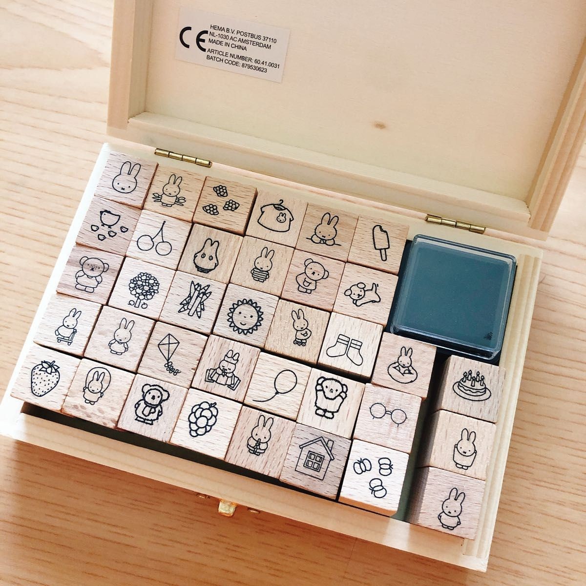 Miffy Wooden Miffy Stamp Box 36 pcs