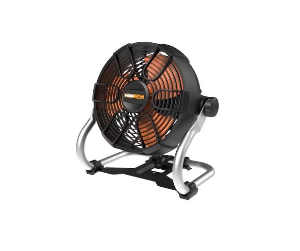 WORX 9-in High Velocity Indoor/Outdoor Personal Fan, Battery Powered, in Black