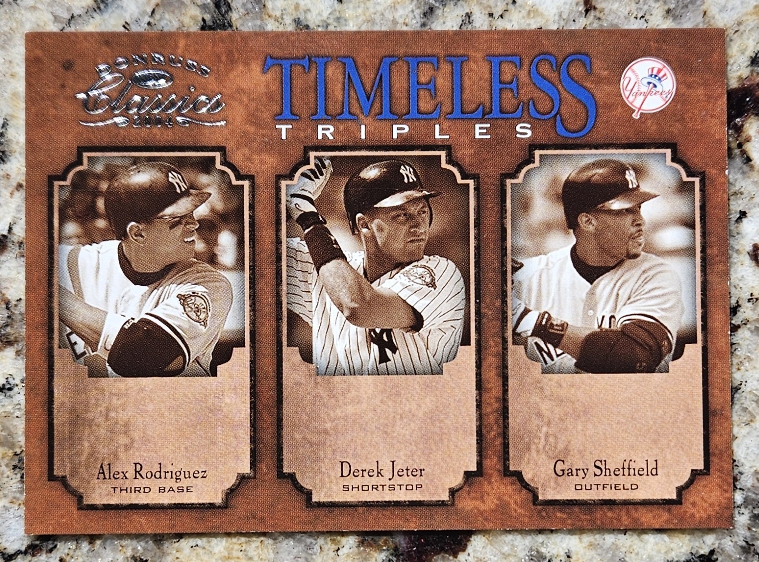 Jeter, Rodriguez, Sheffield Timeless Triples /500 ⚾ 2004 Donruss Classics #TT-6