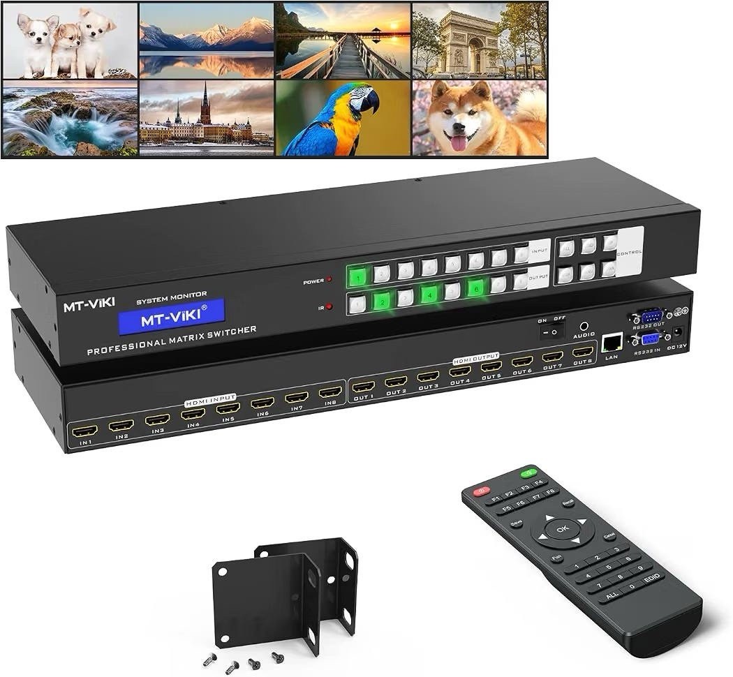 MT-VIKI 8x8 HDMI Matrix Switch 4K@30Hz Web GUI Audio Extractor Remote RS232 LAN MT-VIKI 8x8 HDMI Matrix Switch 4K@30Hz Web GUI Audio Extractor Remote RS232 LAN