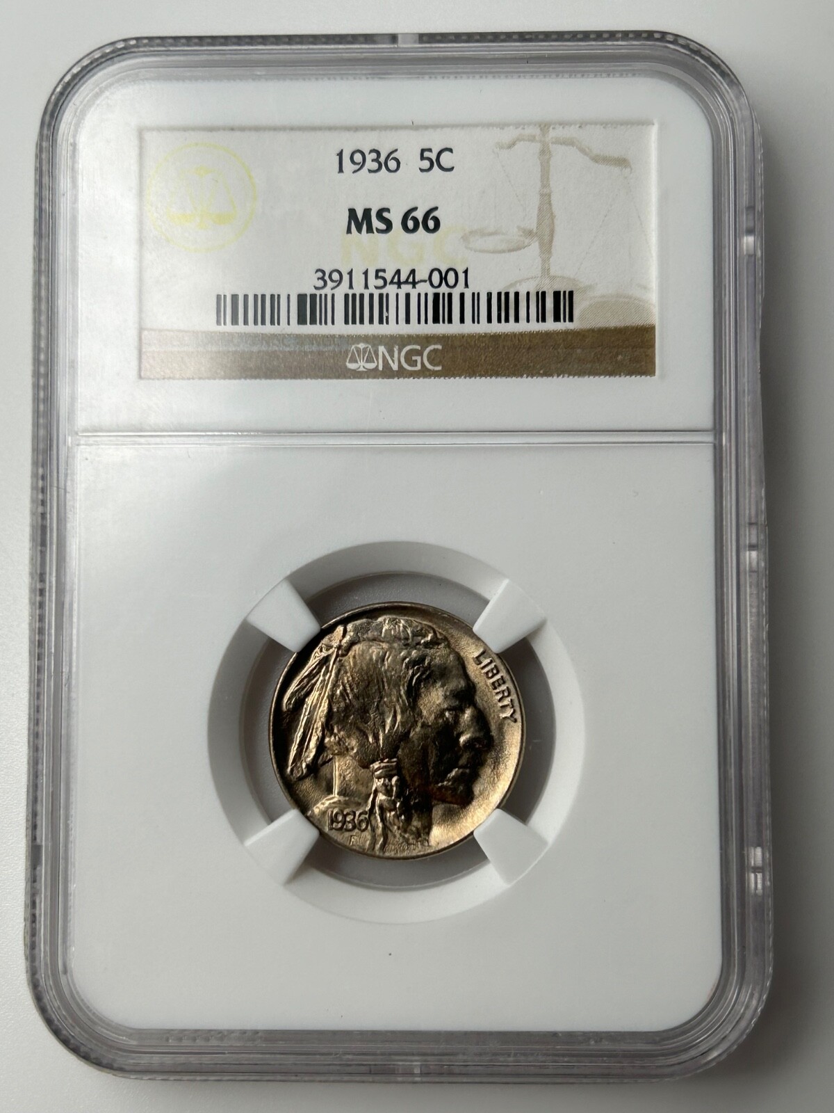 1936 P Buffalo Nickel NGC MS66 Nicely Toned 1936 P Buffalo Nickel NGC MS66 Nicely Toned