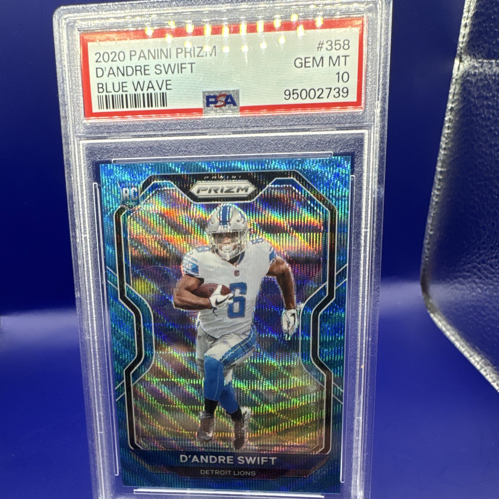 Panini 2020 Prizm D\'Andre Swift RC Blue Wave Prizm /199 #358 PSA 10 Lions Panini 2020 Prizm D\'Andre Swift RC Blue Wave Prizm /199 #358 PSA 10 Lions