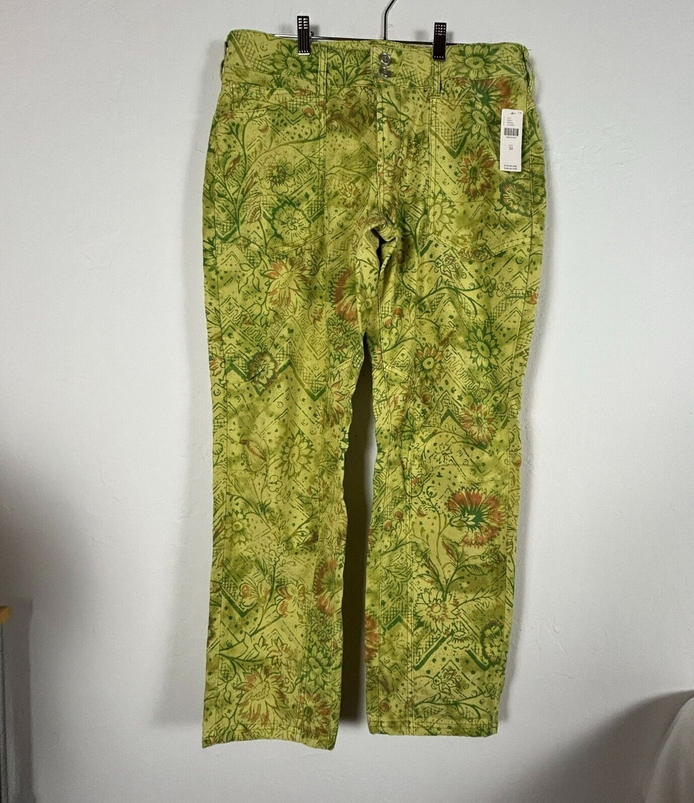 Pilcro Women\'s The Wanderer Floral Mid Rise Straight Casual Pants 30 New $140