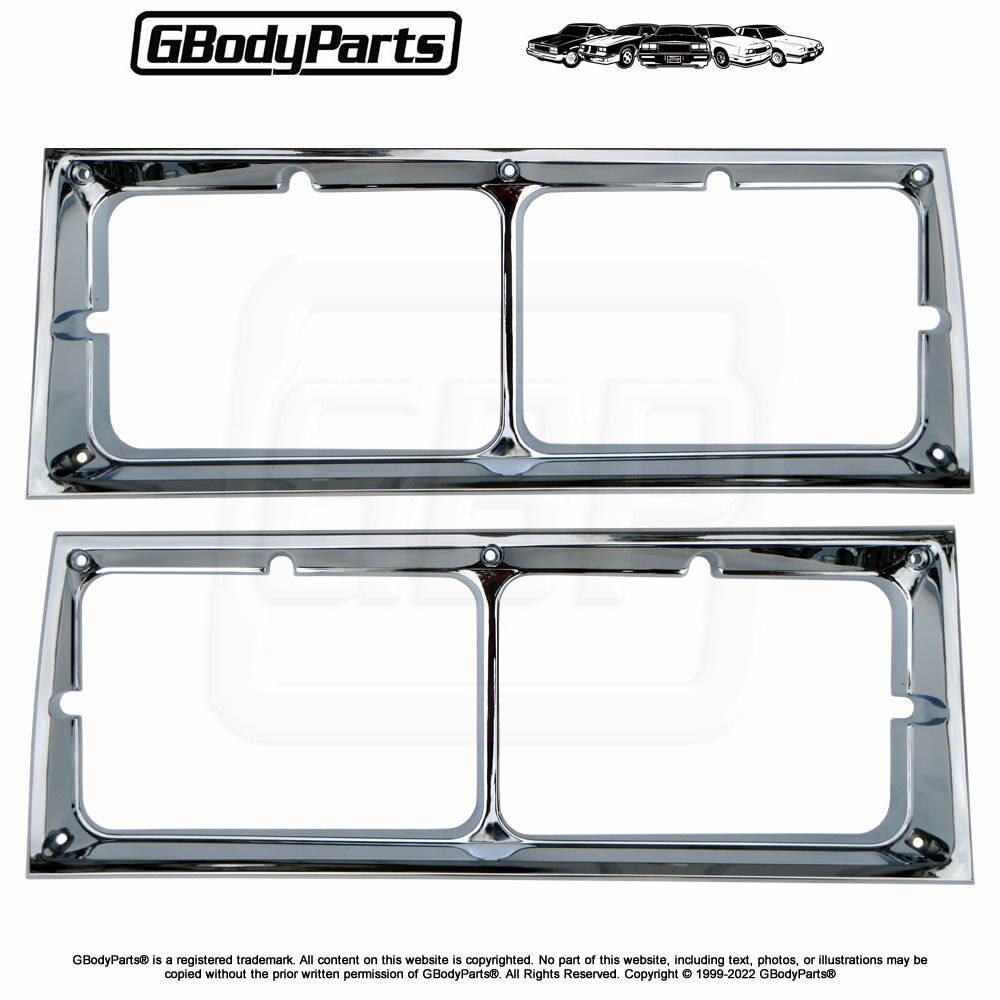 81-86 Cutlass Supreme CHROME Headlight Headlamp Door Bezels GM 22506532 22506533 81-86 Cutlass Supreme CHROME Headlight Headlamp Door Bezels GM 22506532 22506533