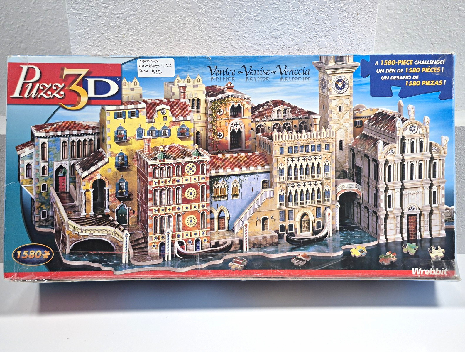 Vintage 2004 Wrebbit Puzz 3D Venice 1580 Piece Foam Puzzle Architectural AS-IS