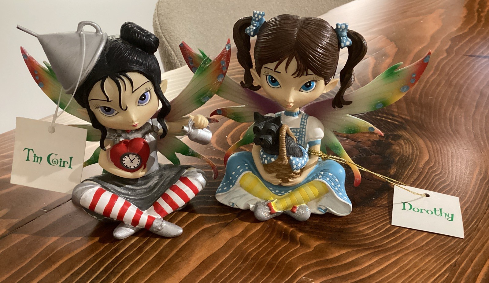 Lot of 2 Hamilton Collection Fairies of Oz Fairy Figurines Dorothy Tin Girl READ