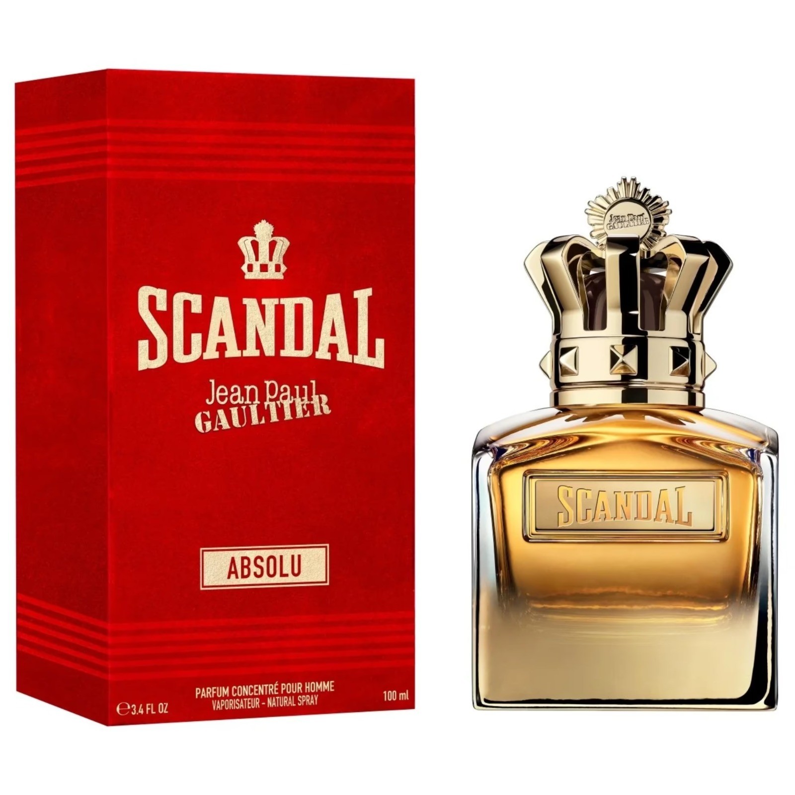 Jean Paul Gaultier SCANDAL ABSOLU Pour Homme Parfum Concentre 3.4oz Sealed Box
