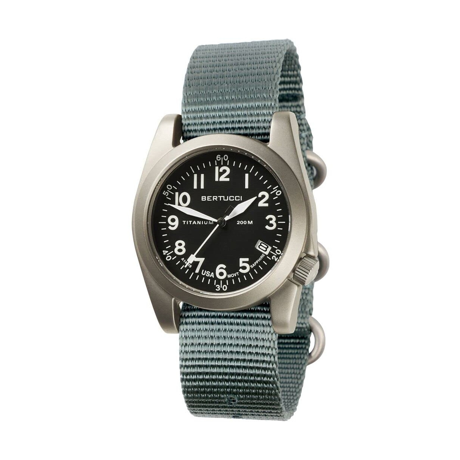 Bertucci A-11t Americana - Black Dial- 354 Vintage Drab Nylon Band