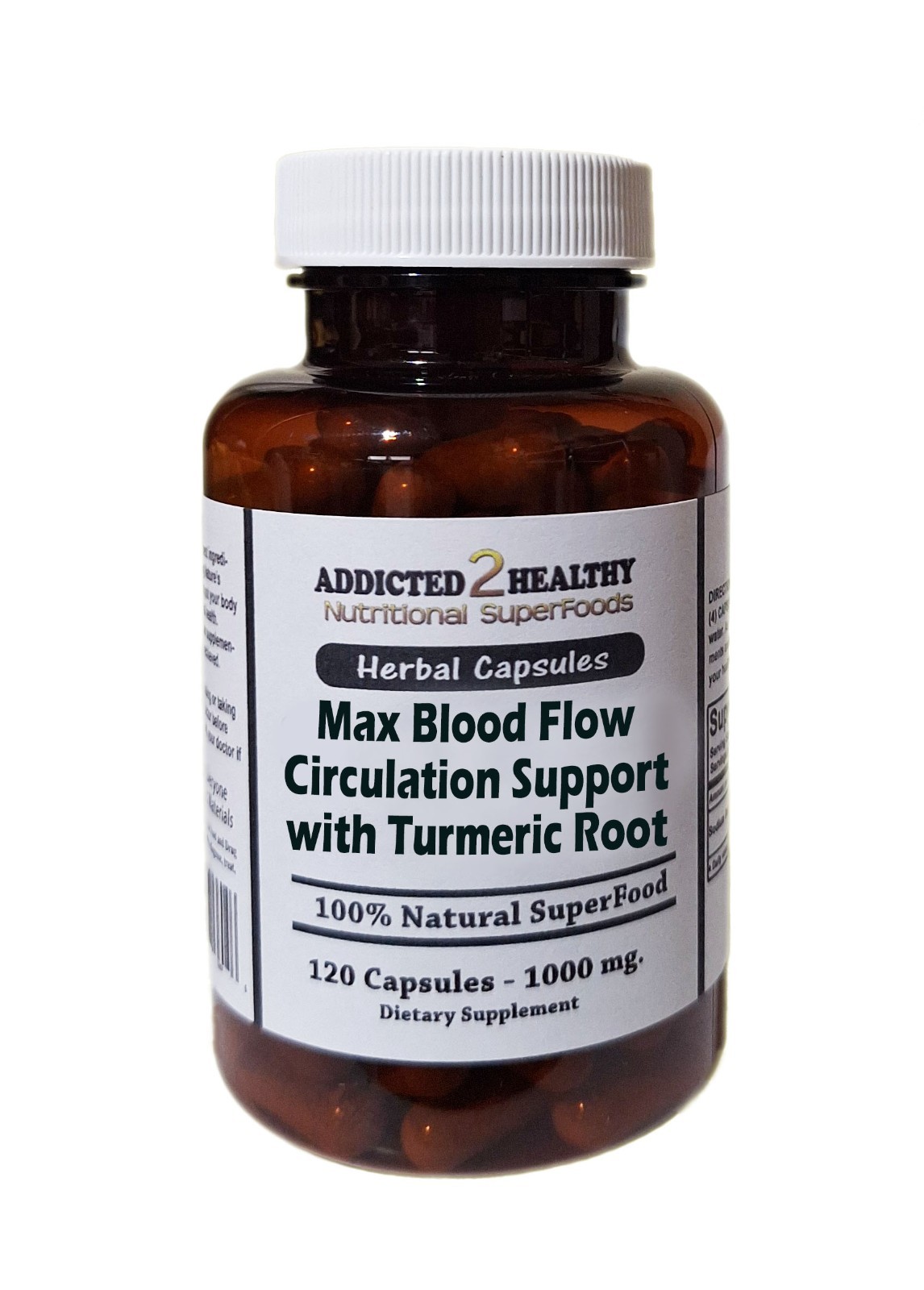 5-in-1 Max Blood Flow Formula with Turmeric 120 Caps - Heart, BP,Vascular Health