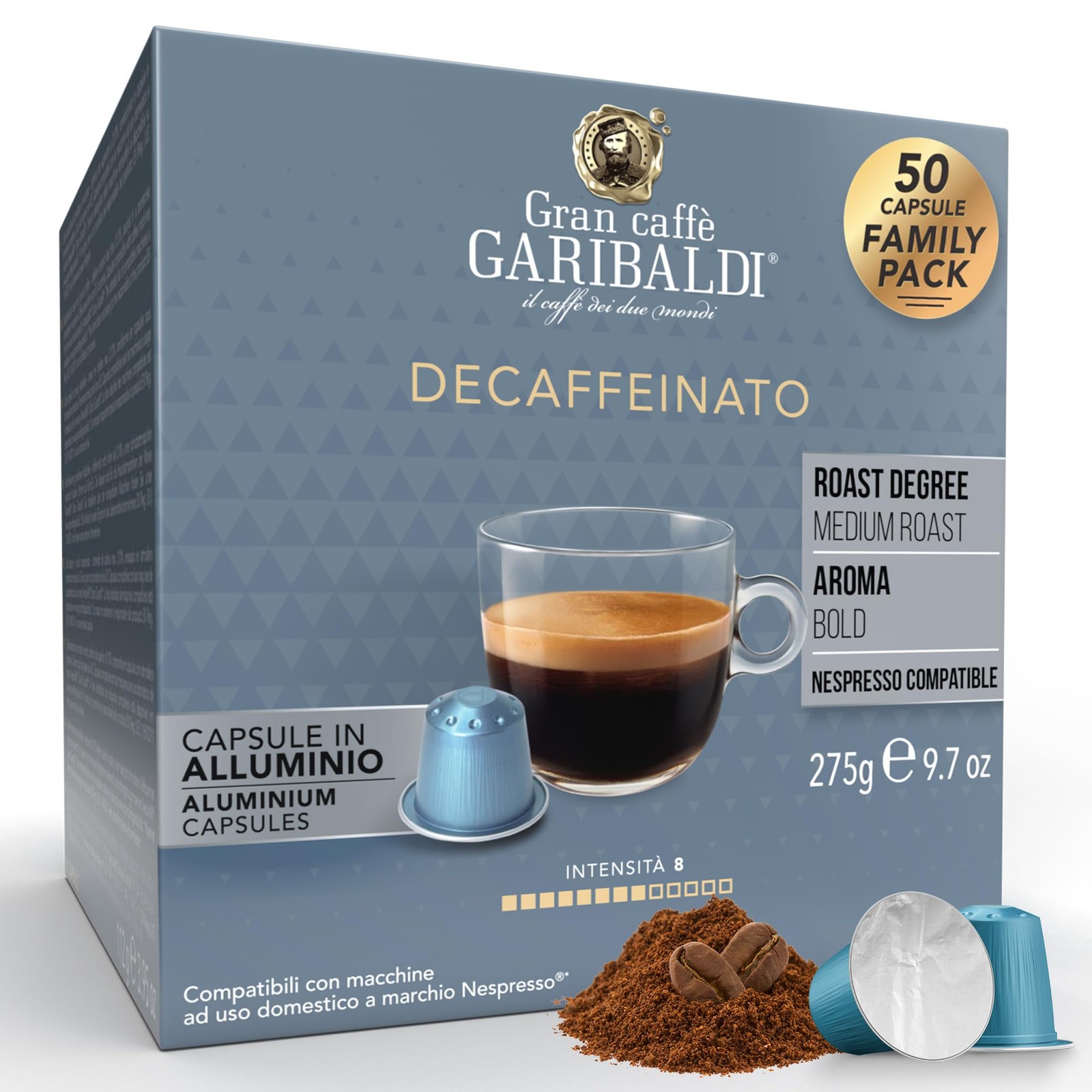 Gran Caffè Garibaldi Espresso Pods, Decaffeinato, 50Count Gran Caffè Garibaldi Espresso Pods, Decaffeinato, 50Count