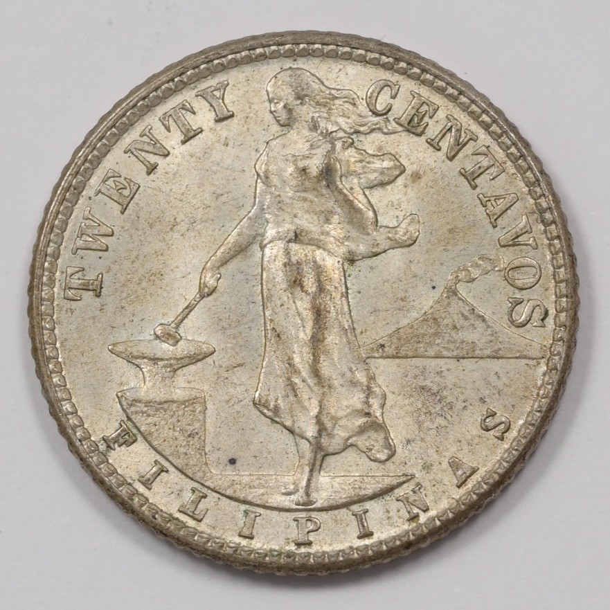 Philippines 1944-D Commonwealth 20 Centavos Silver P151417 Philippines 1944-D Commonwealth 20 Centavos Silver P151417
