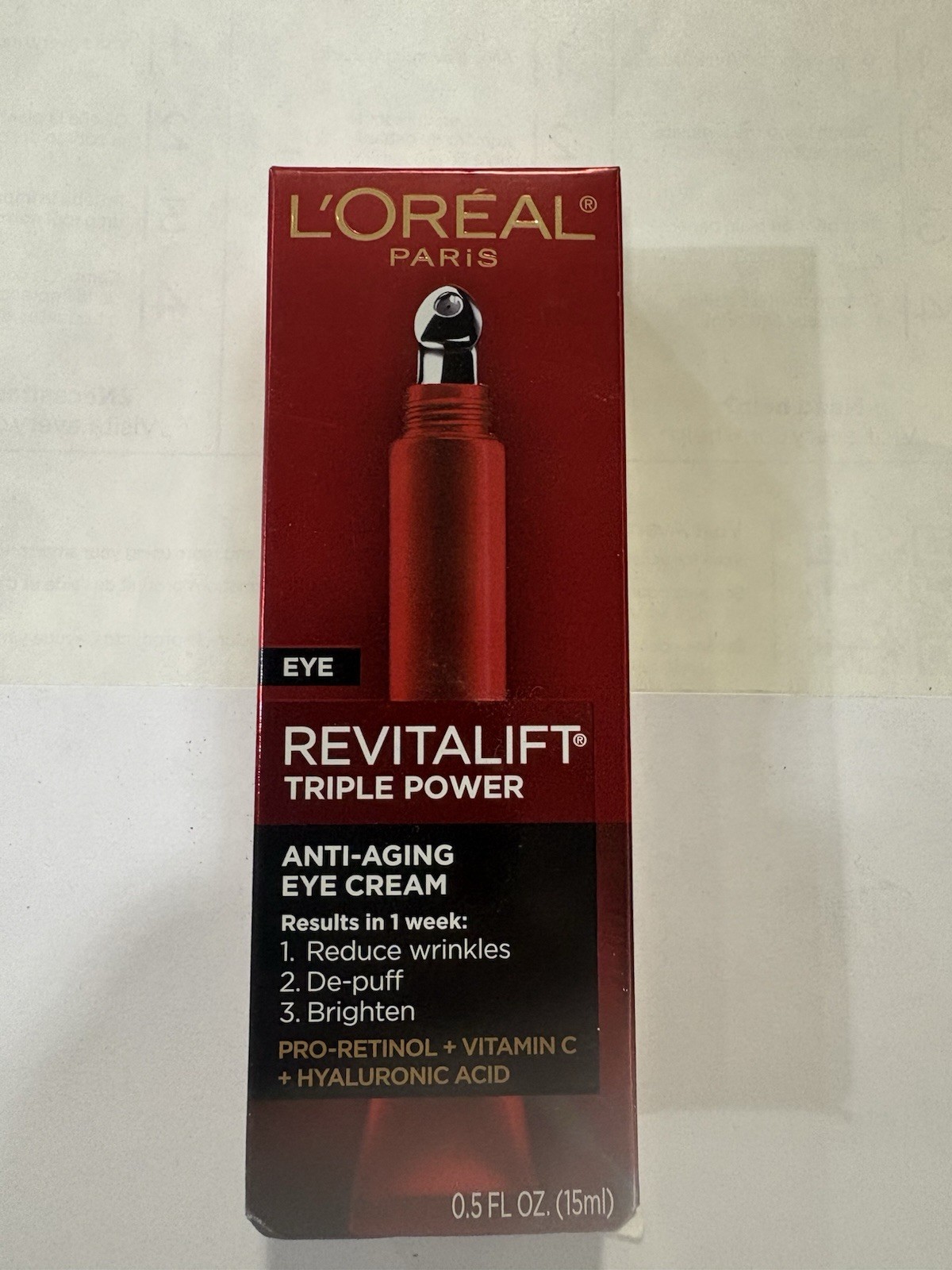 NEW L'Oreal Paris Revitalift Triple Power Eye Cream  Anti Aging  0.5 OZ