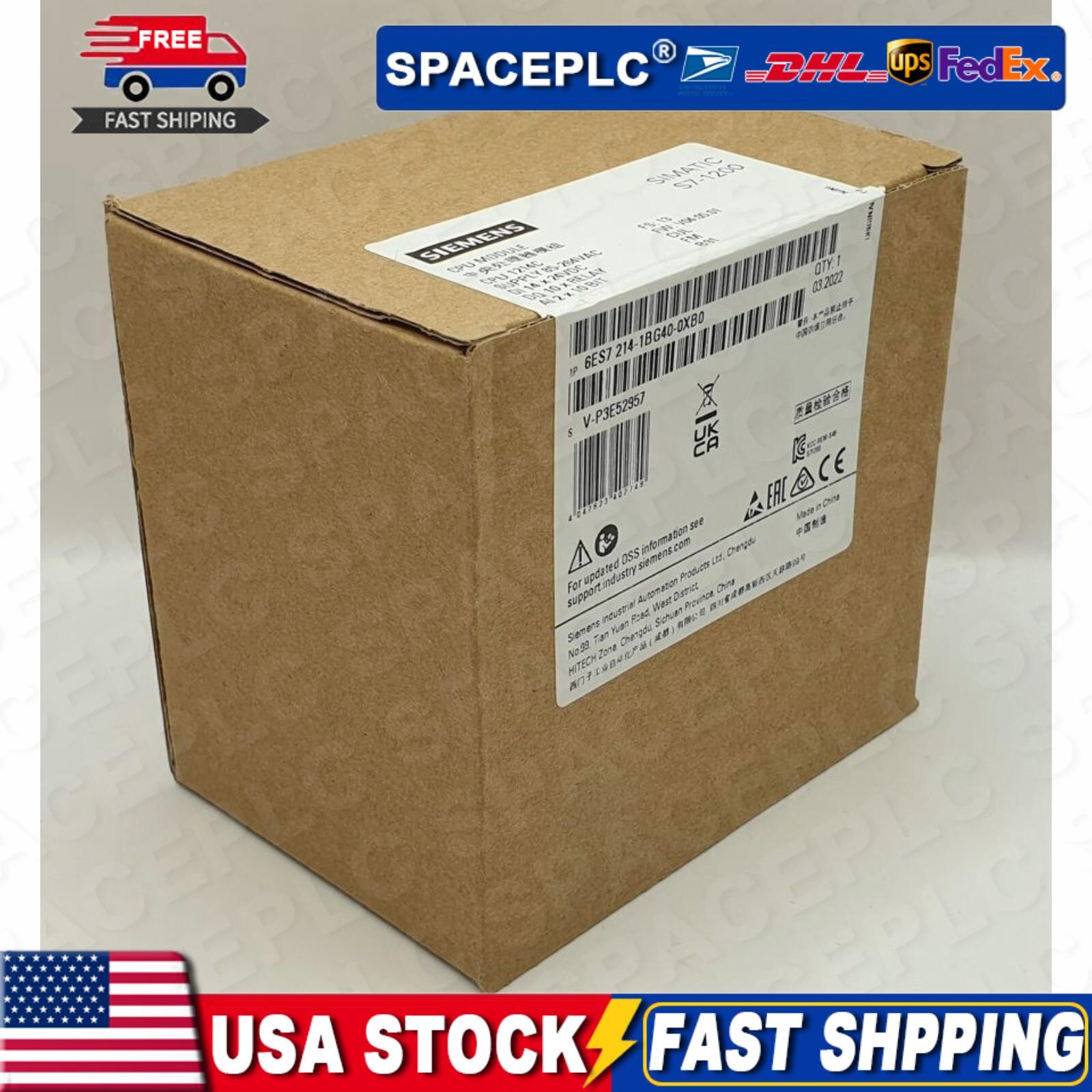 New Siemens 6ES7214-1BG40-0XB0 6ES7 214-1BG40-0XB0 SIMATIC S7-1200 CPU 1214C New Siemens 6ES7214-1BG40-0XB0 6ES7 214-1BG40-0XB0 SIMATIC S7-1200 CPU 1214C