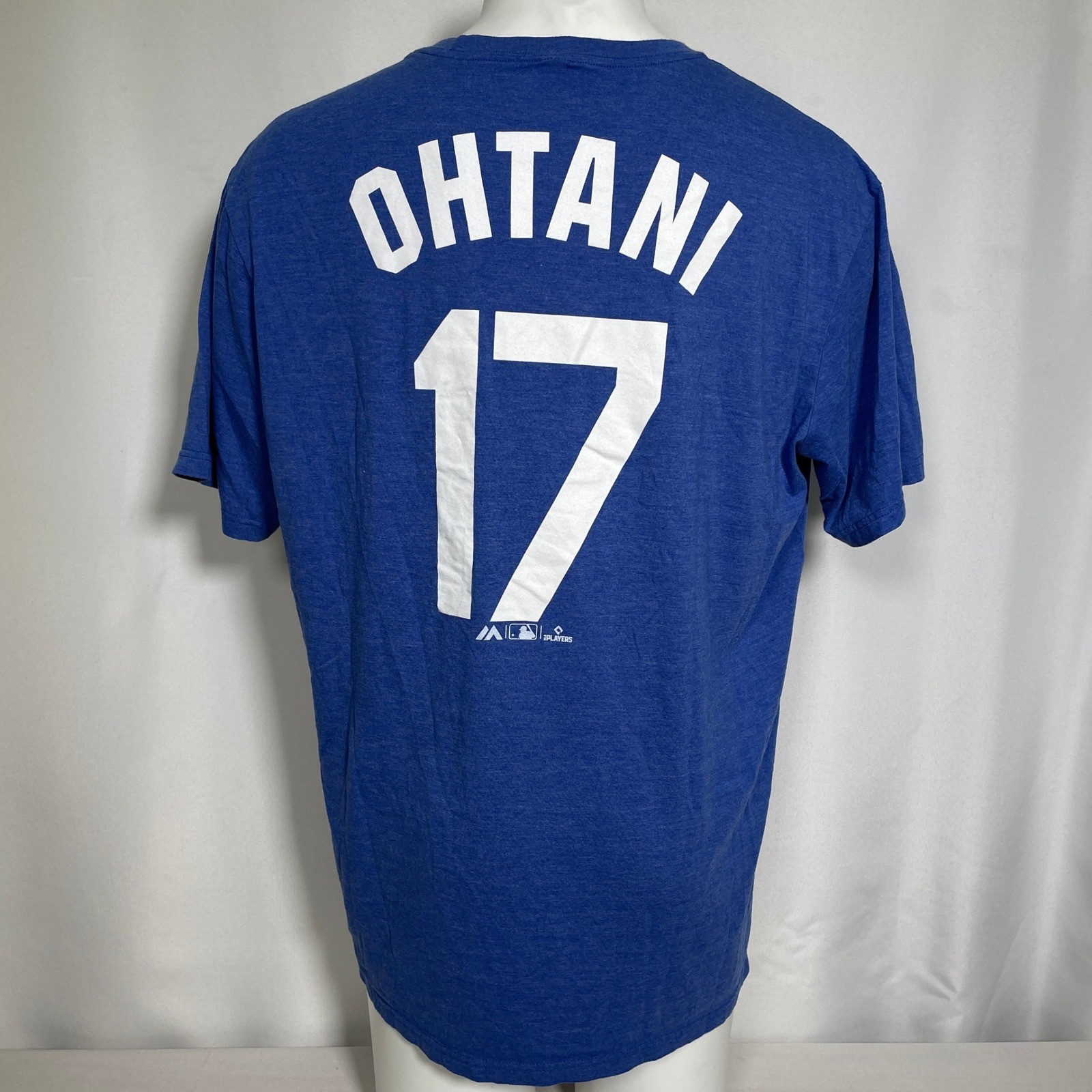 Shohei Ohtani #17 Los Angeles Dodgers MLB Majestic Blue Jersey T-Shirt Men\'s 2XL
