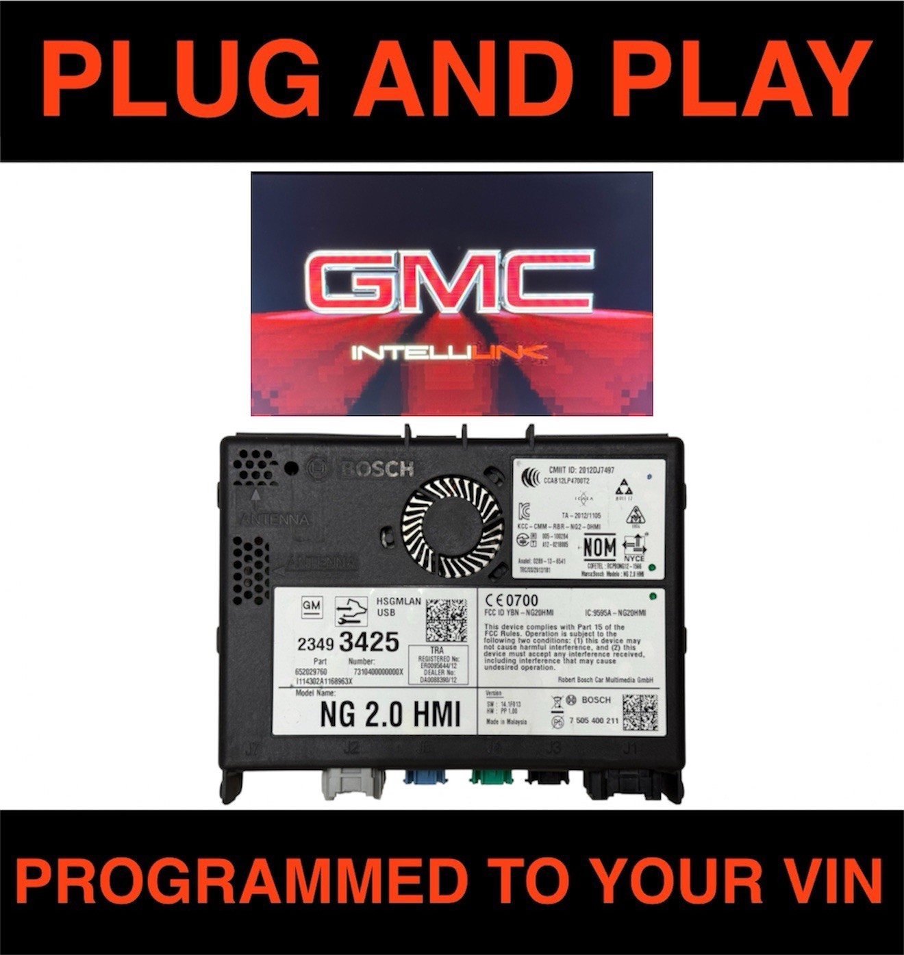 2014-2016 GMC HMI Human Machine Interface Module NG 2.0 23493425 PROGRAMMED