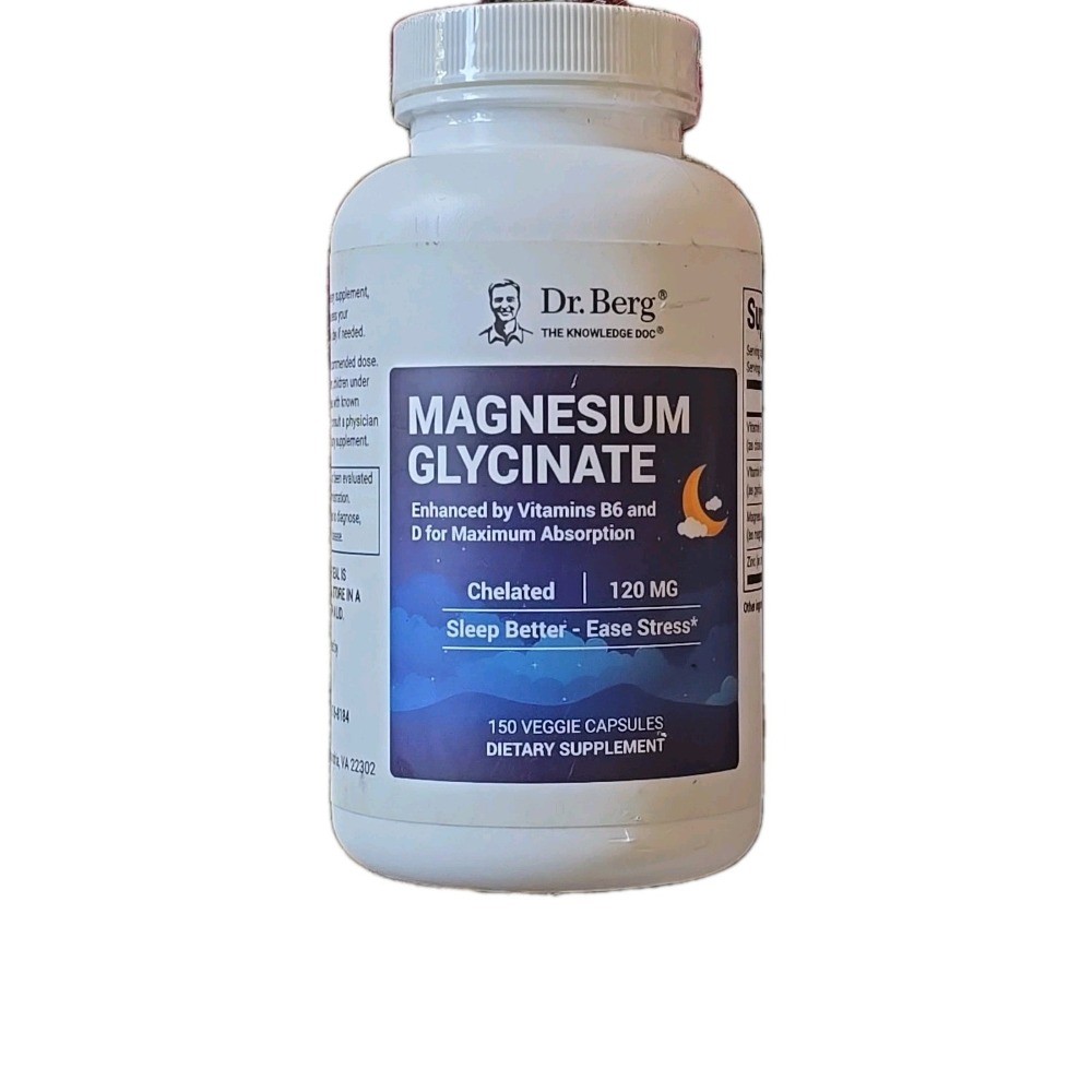 Dr. Berg\'s Magnesium Glycine - Fully Chelated Vitamin D&B6150 Vegetable Cap- Dr. Berg\'s Magnesium Glycine - Fully Chelated Vitamin D&B6150 Vegetable Cap-