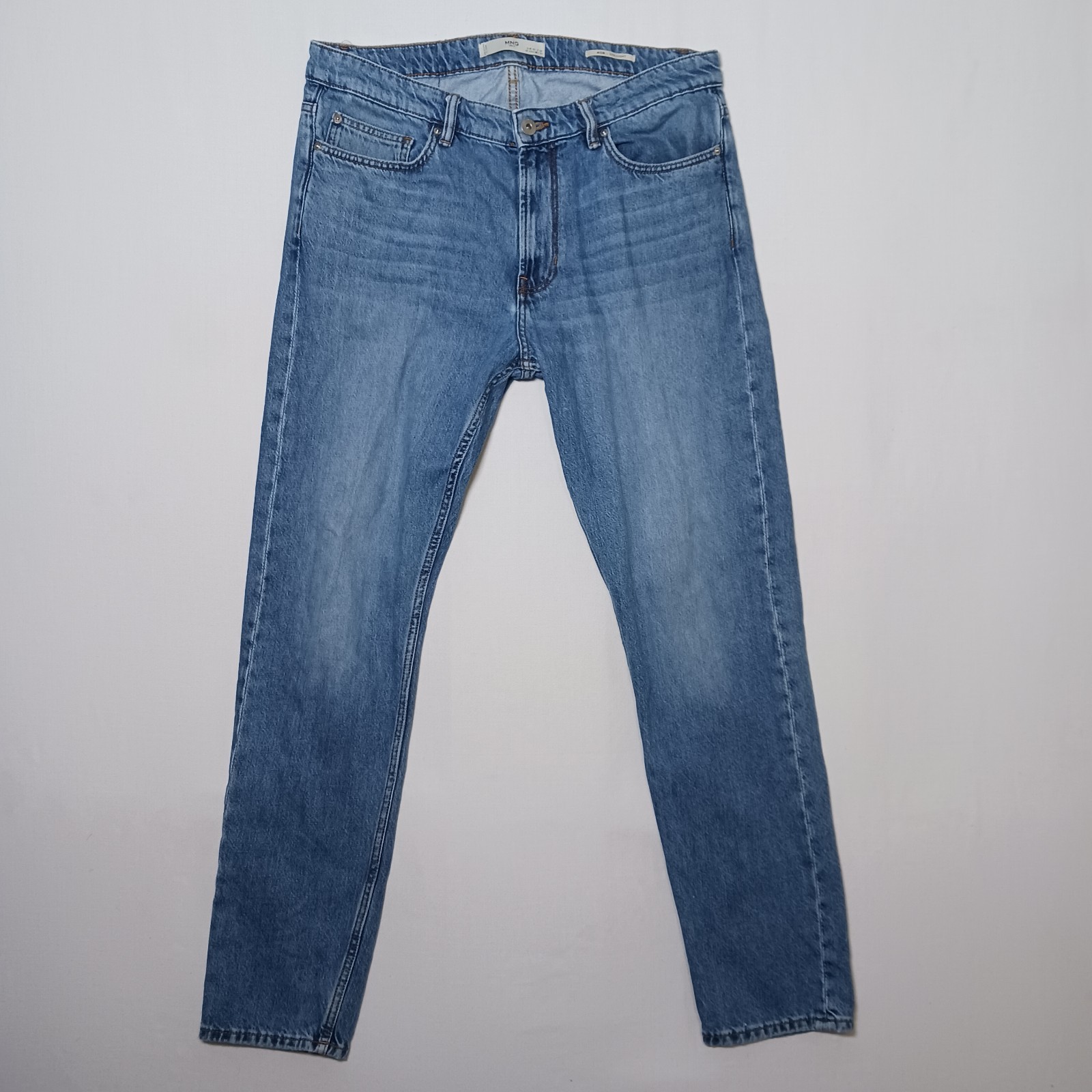 Mango MNG Man Bob Slim Straight Jeans 34X32 Medium Blue Wash Denim