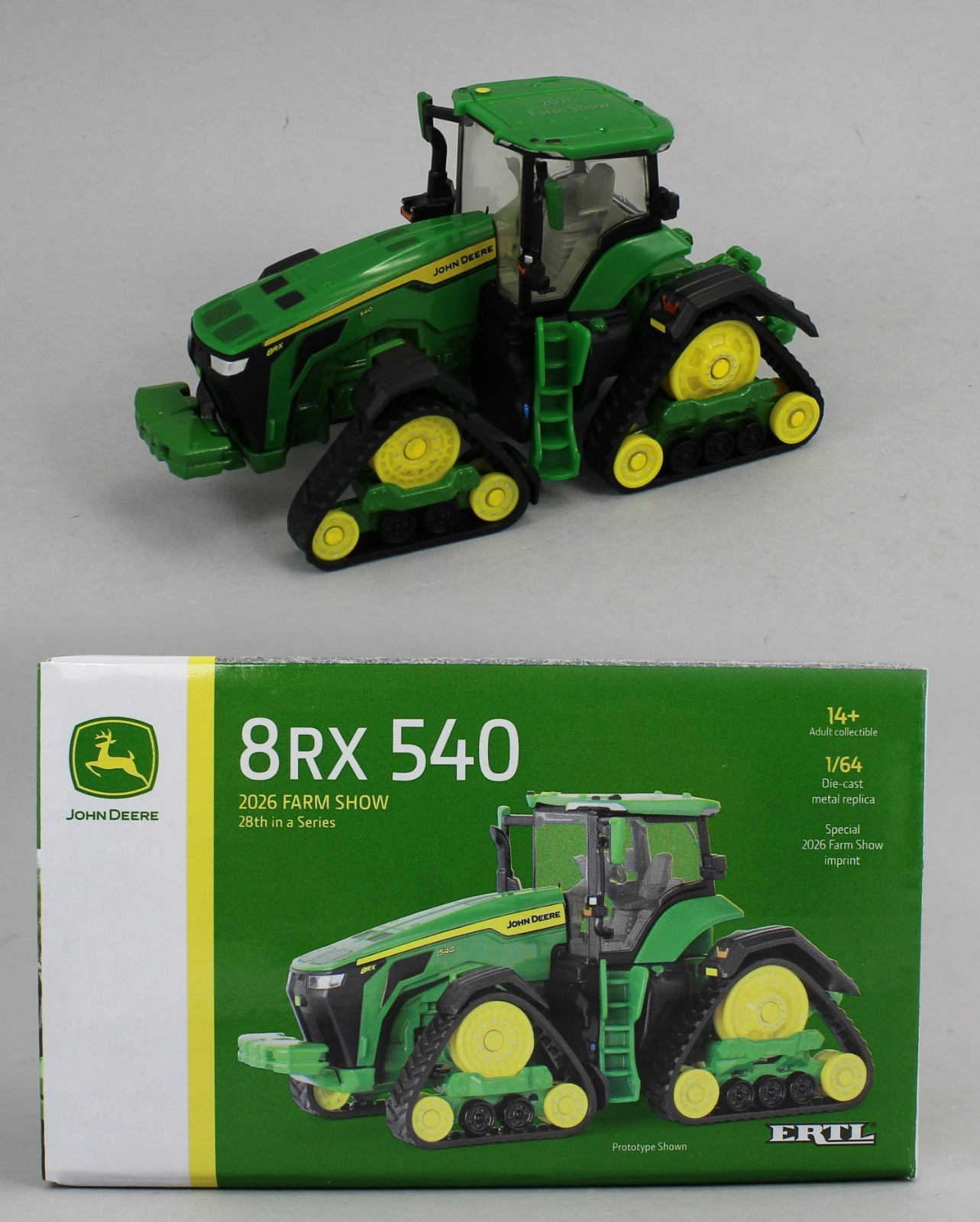 2026 FARM SHOW ED ERTL 1:64 *JOHN DEERE* 8RX 540 Tracked Tractor *PRESTIGE* NIB