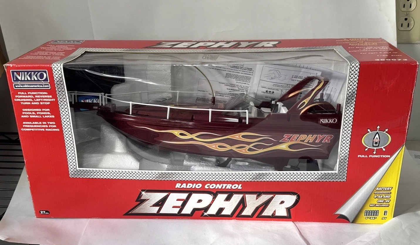 Nikko Zephyr Speed/Racing RC Boat 27MHz 1:30 Electric, Red 300073 Nikko Zephyr Speed/Racing RC Boat 27MHz 1:30 Electric, Red 300073