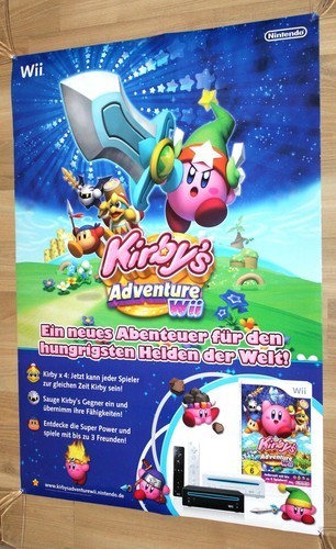 Kirby\'s Return to Dream Land Adventure Wii Nintendo promo Poster 84x59.5cm Kirby\'s Return to Dream Land Adventure Wii Nintendo promo Poster 84x59.5cm