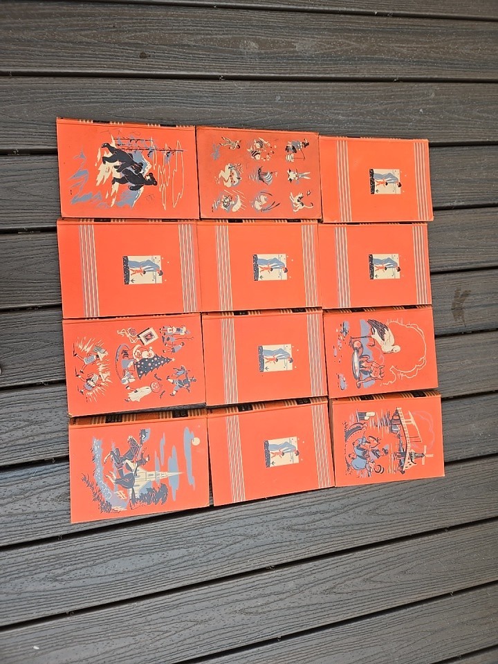 Vintage 1939/ 1942 Childcraft Books 12 Book Set Orange Child Craft Hardcover