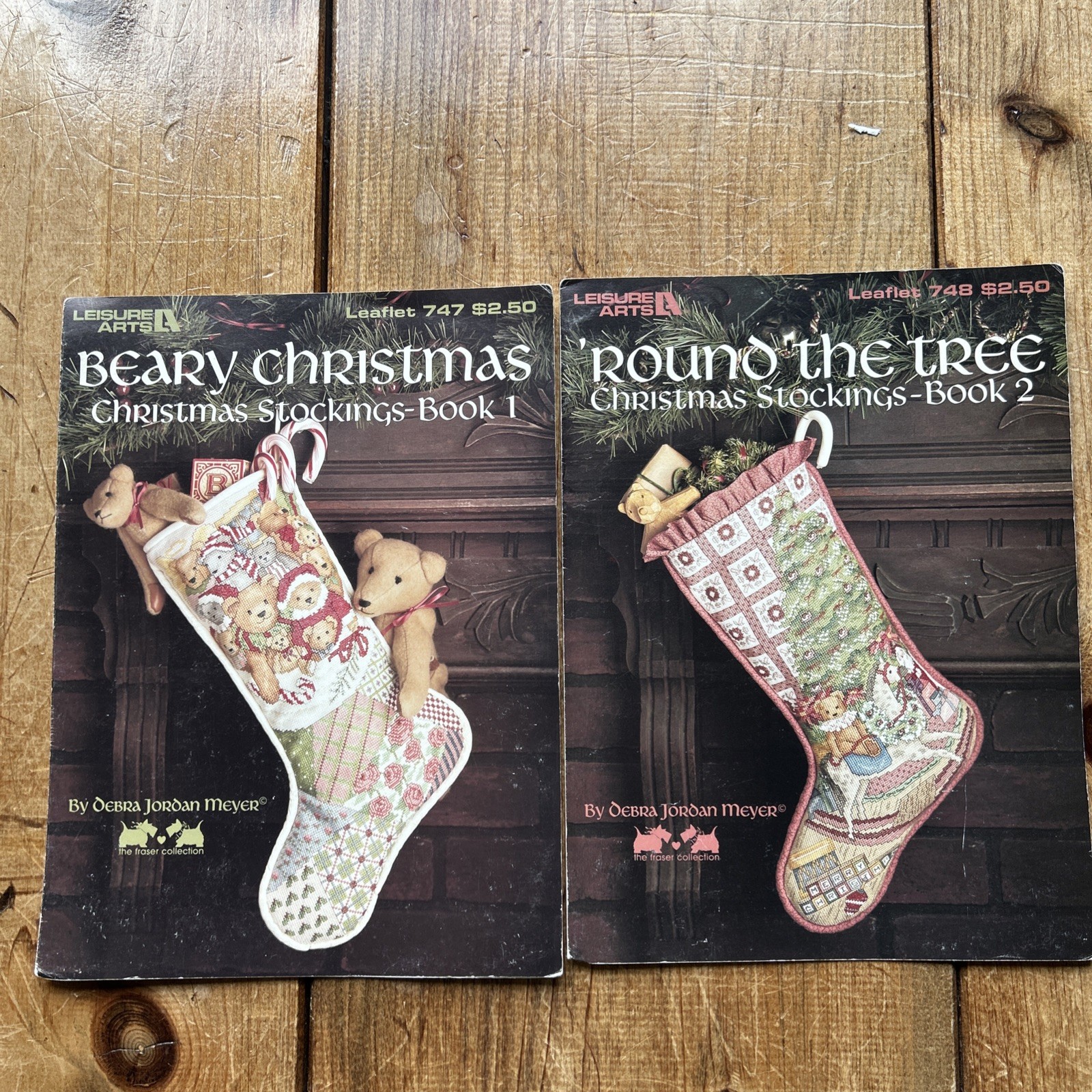 Vintage 1989 Debra Meyer Books 1&2, Christmas Stockings Cross Stitch