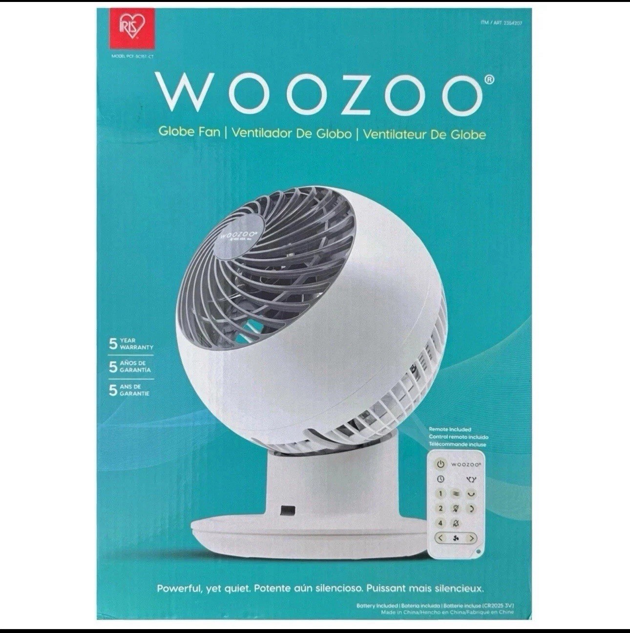 WOOZOO Globe Oscillating Fan w/ Remote (New Version) - 5 Speed - White WOOZOO Globe Oscillating Fan w/ Remote (New Version) - 5 Speed - White