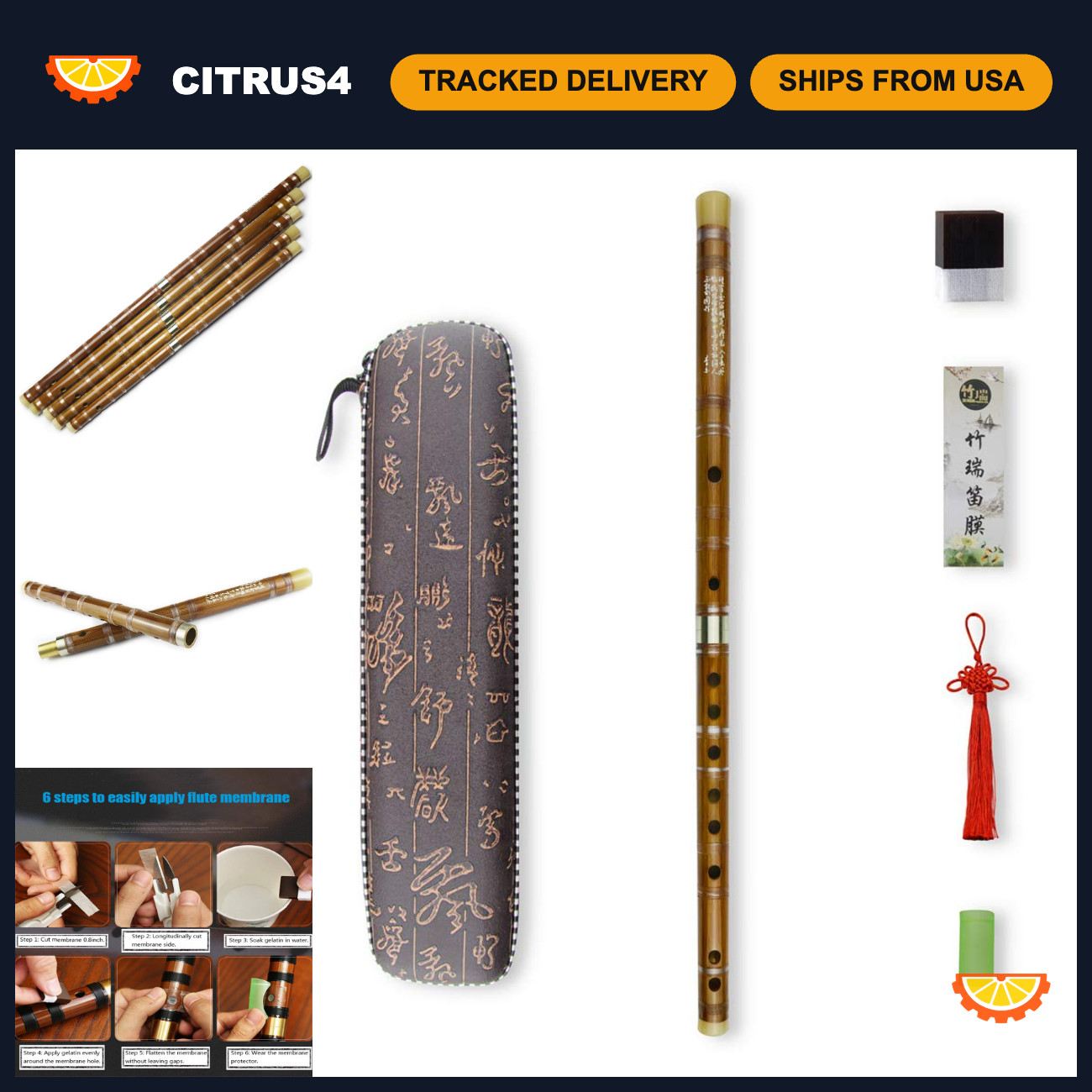 D Key Bamboo Flute for Beginners - Free Membrane, Glue & Protector Set - Traditi D Key Bamboo Flute for Beginners - Free Membrane, Glue & Protector Set - Traditi