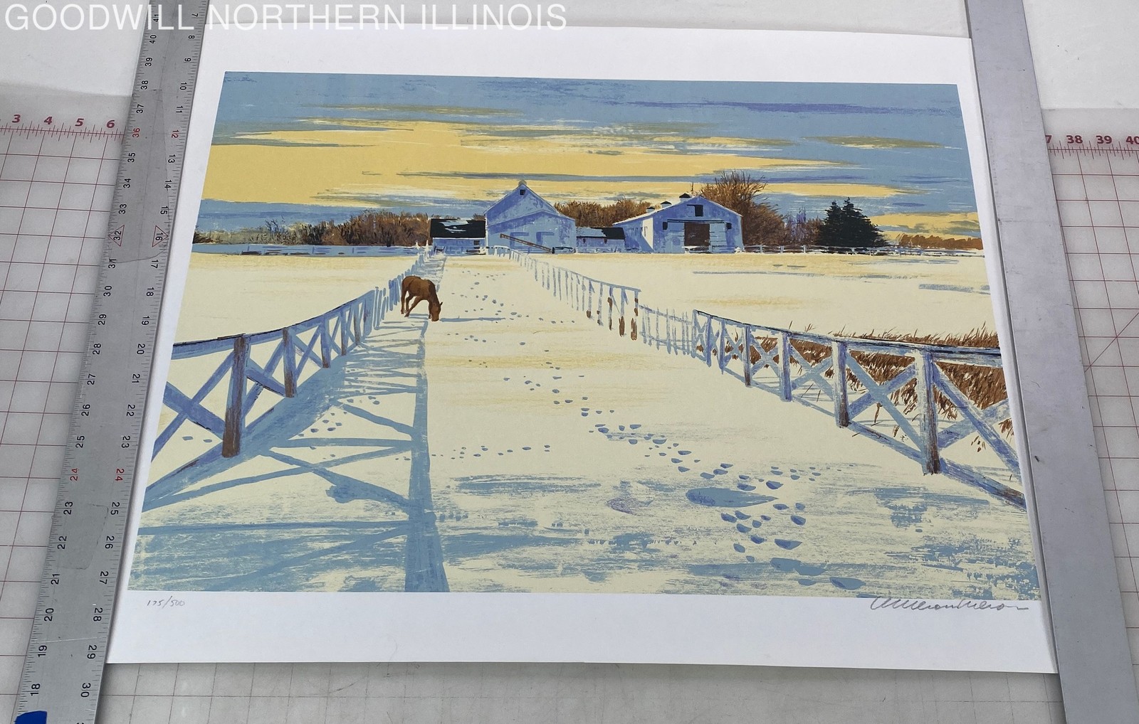 Vintage William Nelson Signed \'Gilmer Road\' Numbered Lithograph 28\