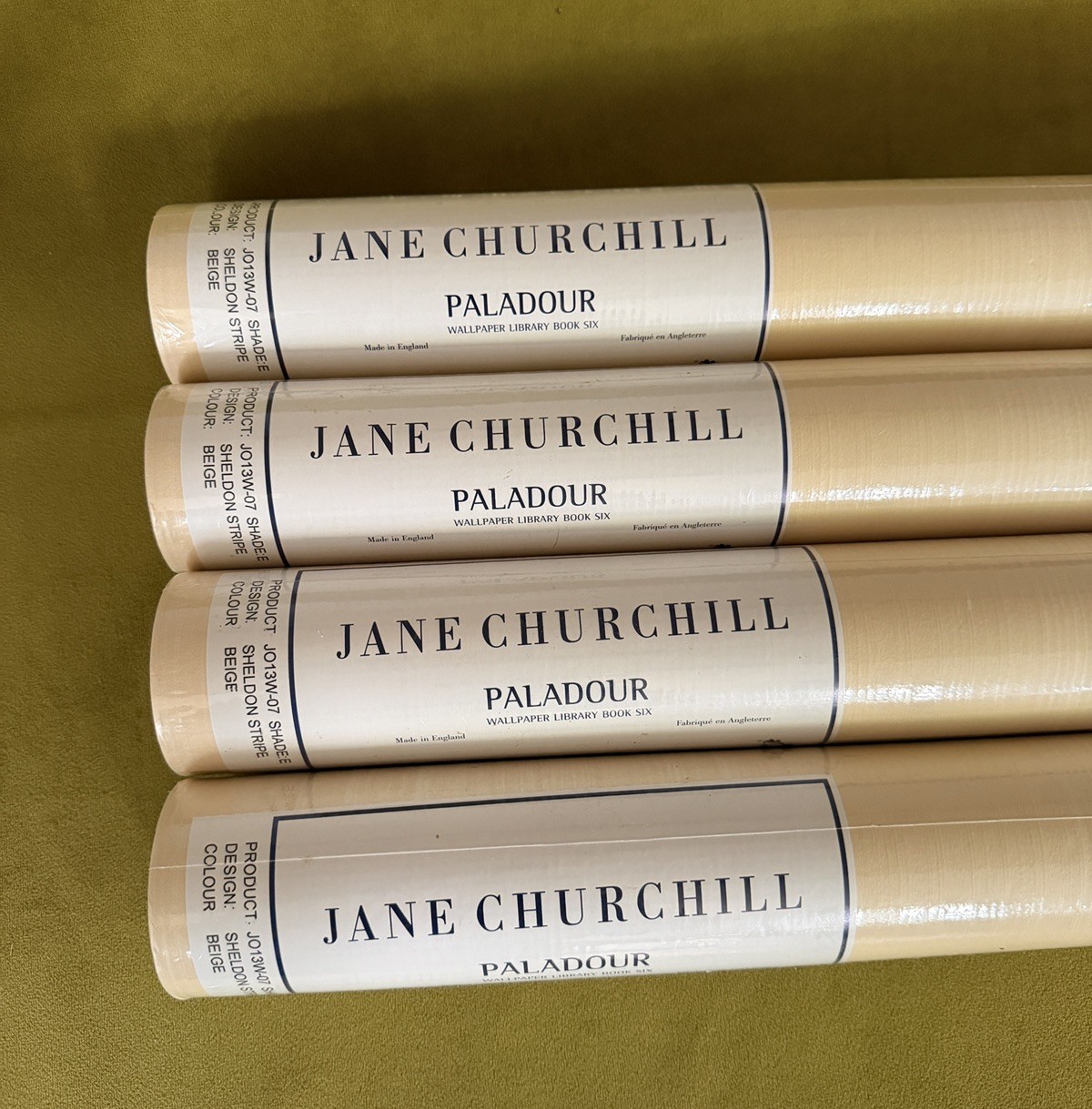 Jane Churchill Wallpaper Library Book 6 Paladour Stripe Beige Cream Textured Jane Churchill Wallpaper Library Book 6 Paladour Stripe Beige Cream Textured