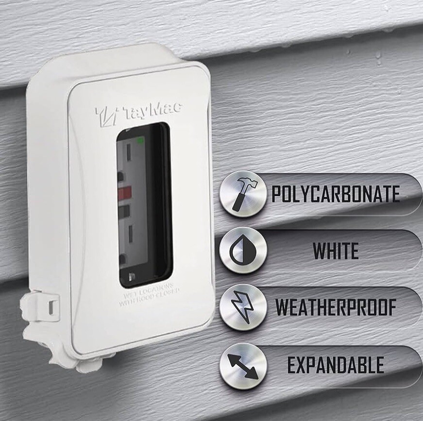 (10 Pack) TayMac ML450 White Expandable 1-Gang Weatherproof Electrical Cover (10 Pack) TayMac ML450 White Expandable 1-Gang Weatherproof Electrical Cover