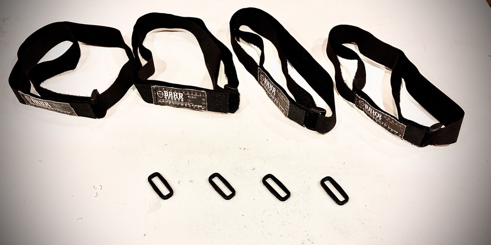 Rollerfly ™️ Goal Pad FACE Straps [ 4 Pack 34” + 4 D Rings ] Inline Hockey Black