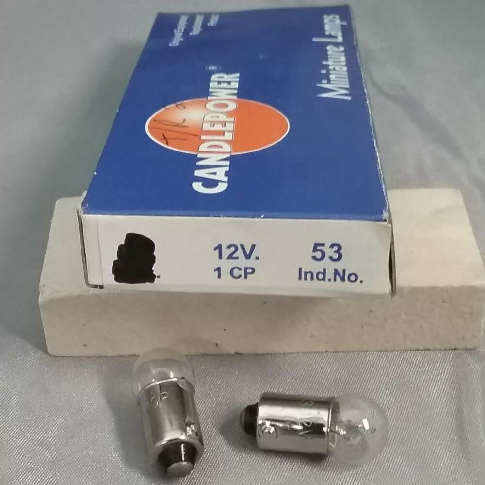 QTY 2 | Candlepower 53 12V/1CP Replacement Light Bulbs