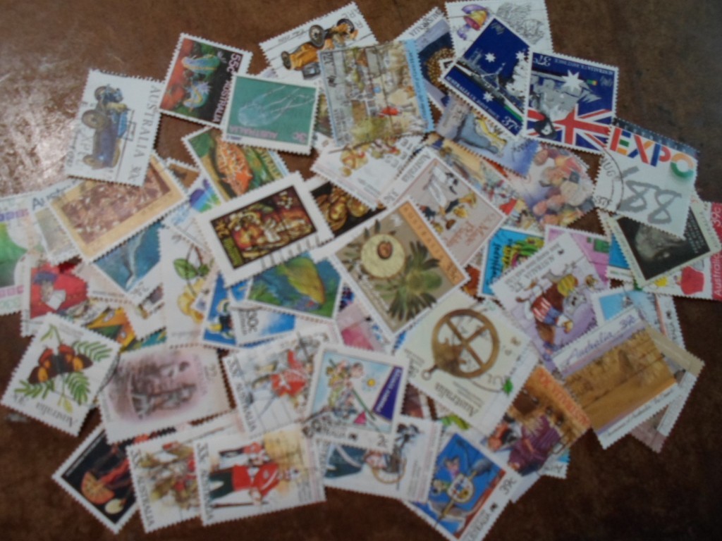 Collection lot 100 different large stamps of Australia - all 1980s Collection lot 100 different large stamps of Australia - all 1980s