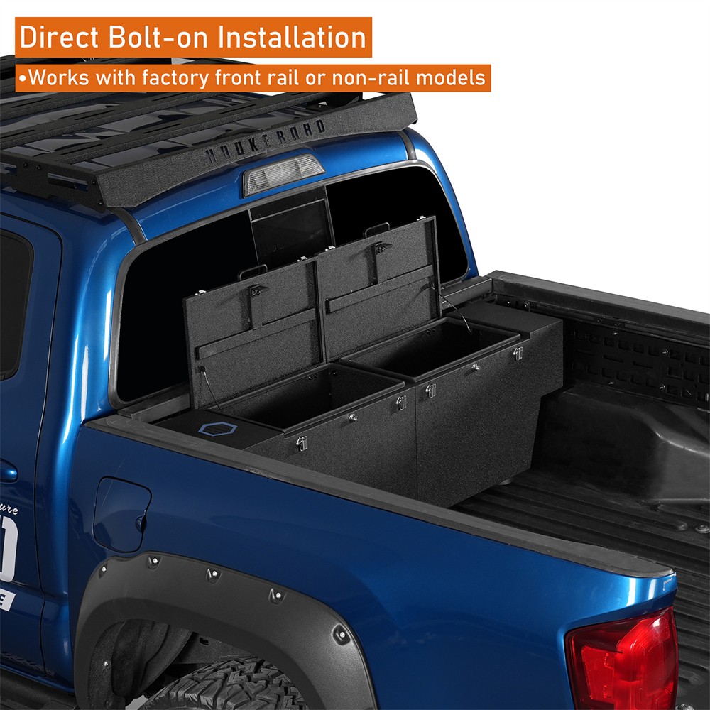 Fit 2005-2023 Toyota Tacoma Steel Truck Bed Tool Box Lockable Storage Box Pickup