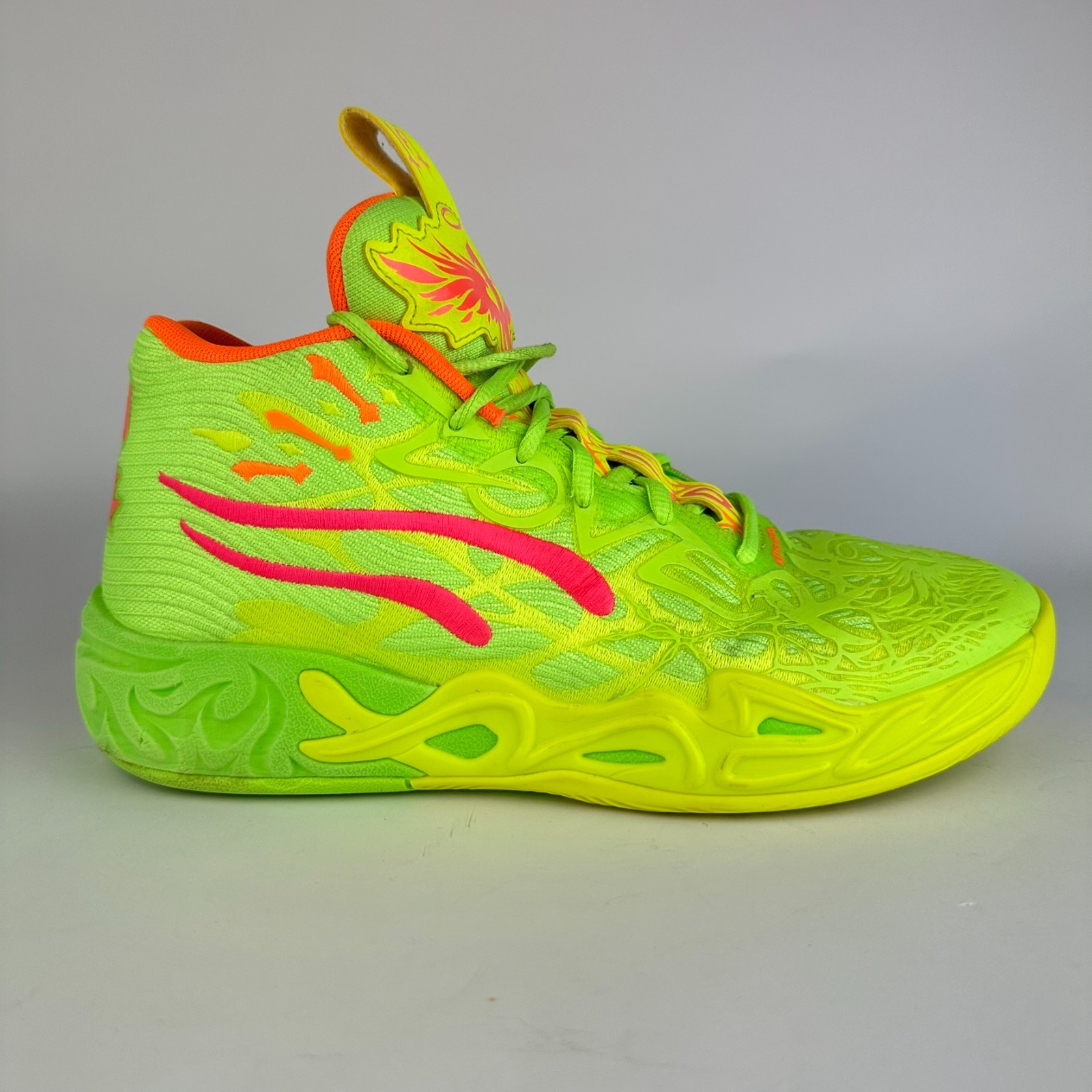 PUMA MB.04 Gem Men’s Mid Top Lace Up Athletic Sneakers Green/Orange 311421-01