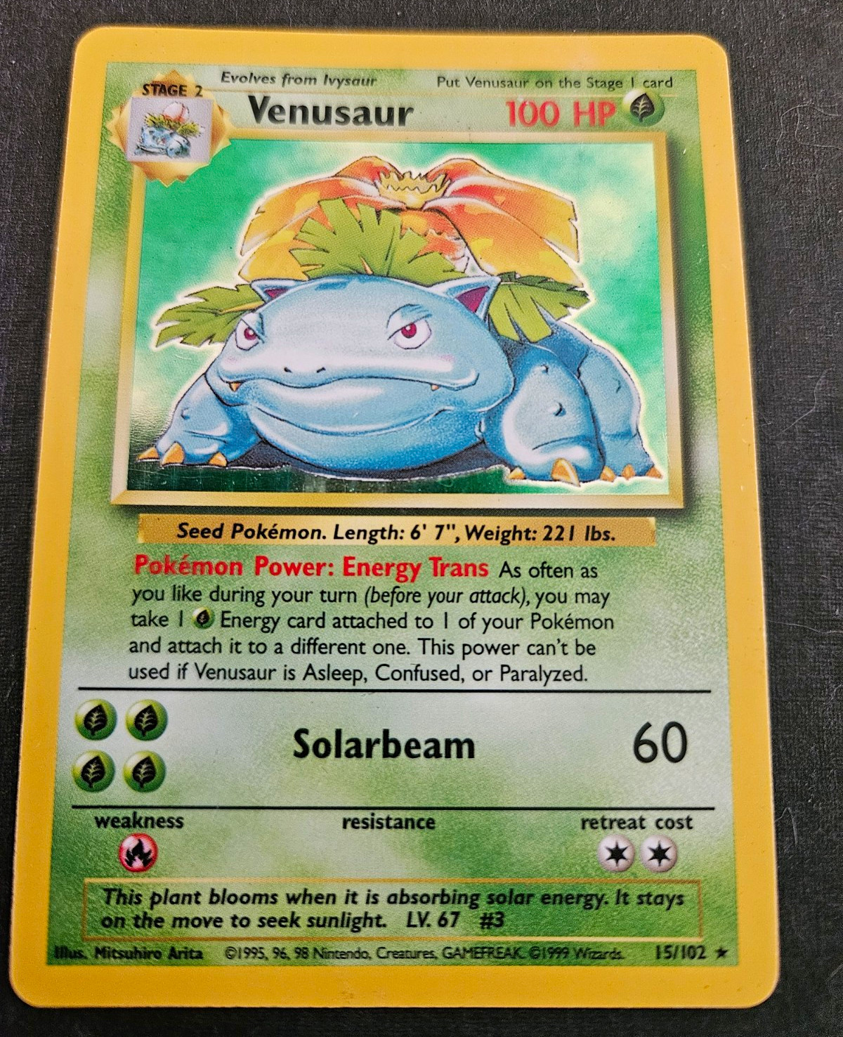 Venusaur Base Set 15/102 Holo Rare English