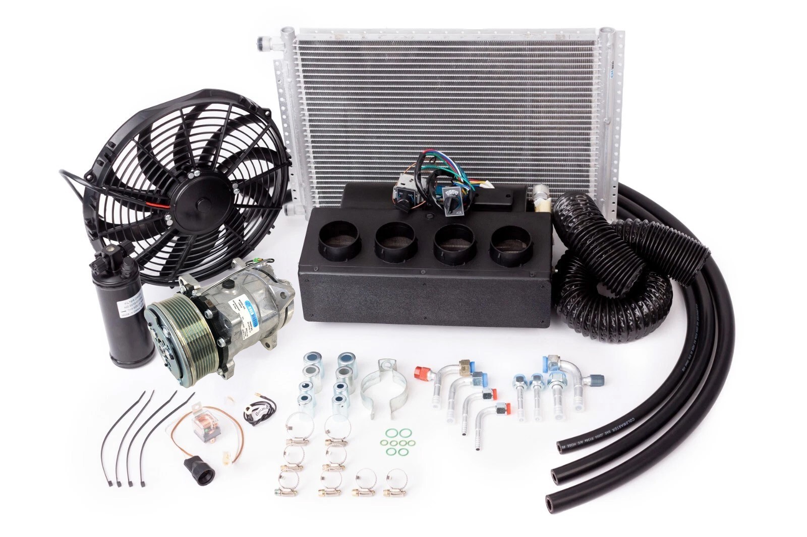 Universal Underdash A/C Kit 404-0UP w/ Compressor & Elec. Harness , PK-8 Belt