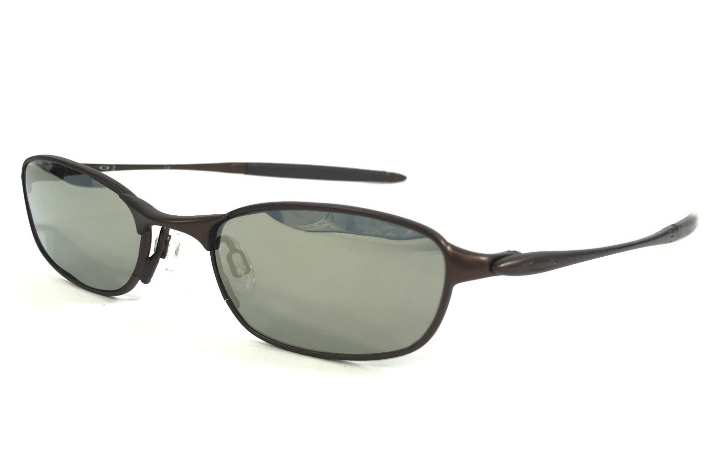 Vintage Oakley Sunglasses O2 11-614 Rust Oval Frames with Gray Polarized Lenses