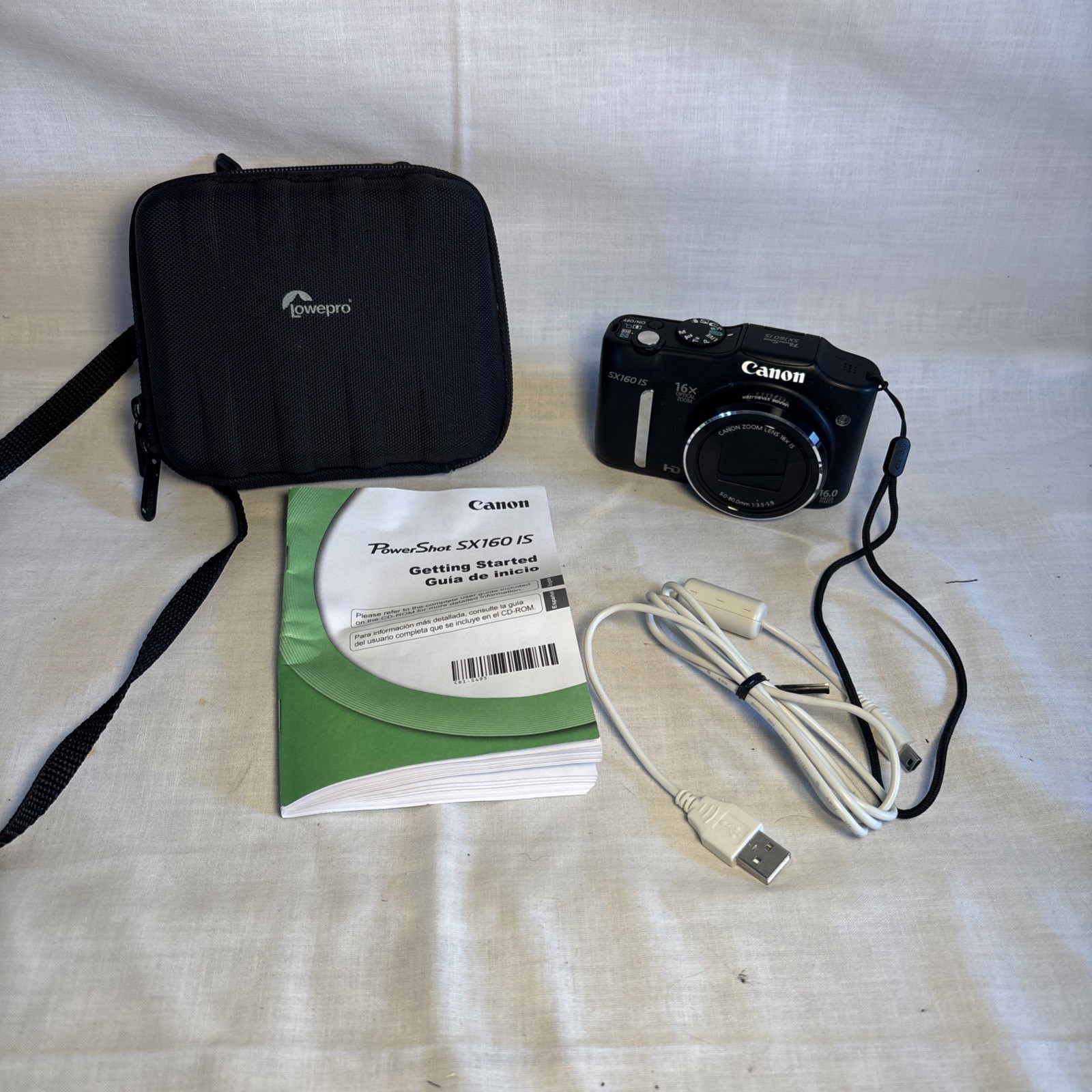 Canon Powershot SX160 IS 16.0-MEGAPIXEL Digital Camera Black With Case MINT